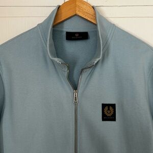 Belstaff Men’s Size L Long Sleeve Full Zip Mock Neck Designer Sweatshirt